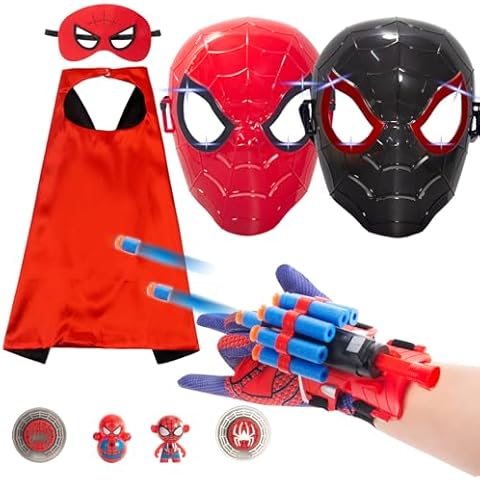 Jeemiter Spider Hero Toys for Boys 4-6, Web-Shooters, 2 Pack Spider Mask, Small Hero Spider Capes, and More - Perfect for Parties, and Gifts for Kids (TCBY) Cover