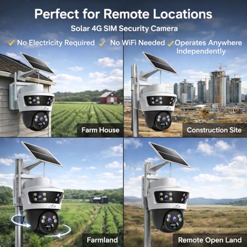 Image of Camate Phoenix 4G SIM Based Solar CCTV Camera 2+2+2MP Triple Lens | 180 Ultra Wide + PTZ 350 /90 | No WiFi Outdoor Security Camera with Two Way Audio, Color Night Vision, Motion Alarm