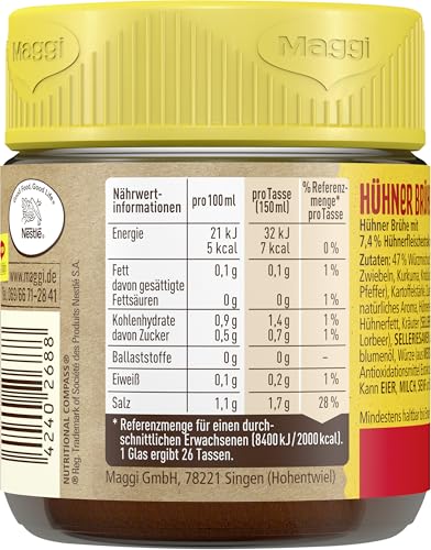 MAGGI Hühner Brühe, Universal-Würzmittel mit natürlichen Zutaten, 1er Pack (1 x 92g)