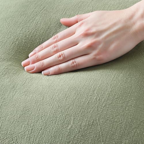 Image of MIULEE Decorative Throw Pillow Covers Neutral Linen Fringe Throw Pillows Euro Shams Set of 2 Sage Green Boho Farmhouse Cushion Covers for Couch Sofa Bed Living Room Spring Home Decor 24x24 Inch