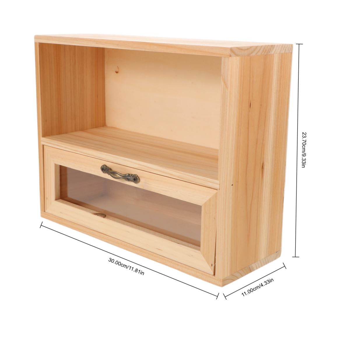 Büro-Aufbewahrungsbox aus Holz, Vitrine, Hellbraun, Schreibtischzubehör für Zuhause und Büro, elegante und funktionale Desktop-Lösung