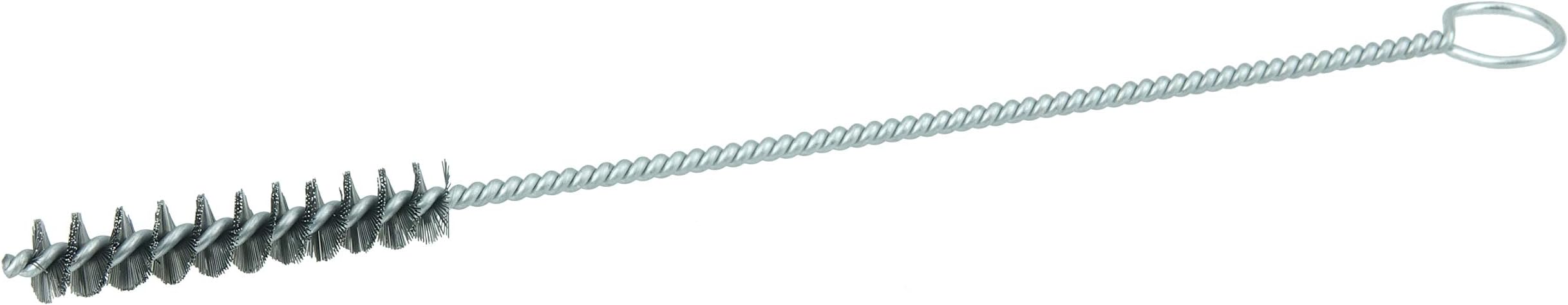 21414 Hand Tube Brush, Single Stem/Single Spiral, 3/8", 0.04" Stainless Steel Fill, 2" Length, Made in The USA (Pack of 10)