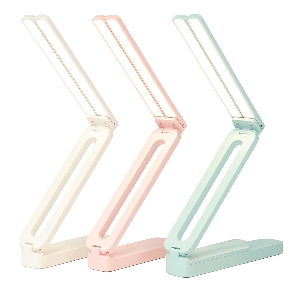TAPUJI Foldable LED Desk Lamp — Rechargeable Touch Dimmable Table Lamp with USB-C, 3 Color Temps (3000K/4000K/6000K), Portable & Wall-Mountable, Eye-Protecting Reading Lamp — White-image-38
