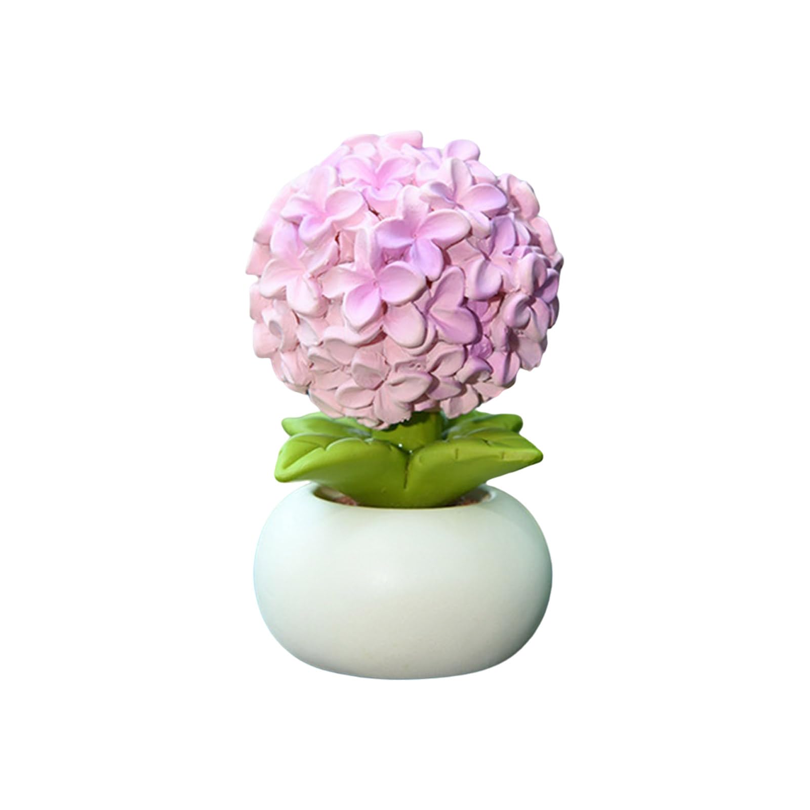 Hsioluted Resin Flower Pots Plant Container Planter Figurines Ornament Accessories for Bookshelf Car Interior and Desktops