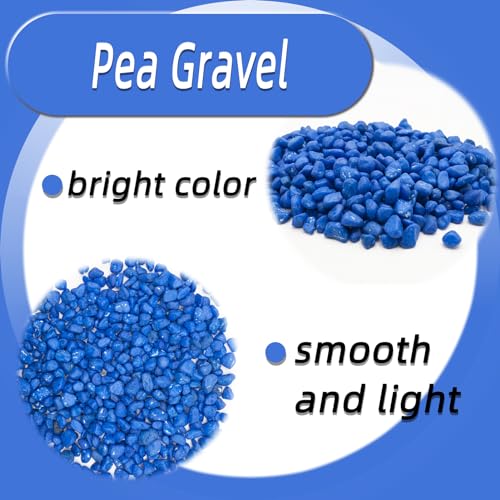 Image of Blue Pebbles for Crafts, 0.9 Pound Natural Polished Aquarium Gravel, Decorative Pebbles for Indoor Plants, Turtle Tank, Vase, Succulents Cactus, Garden Landscaping