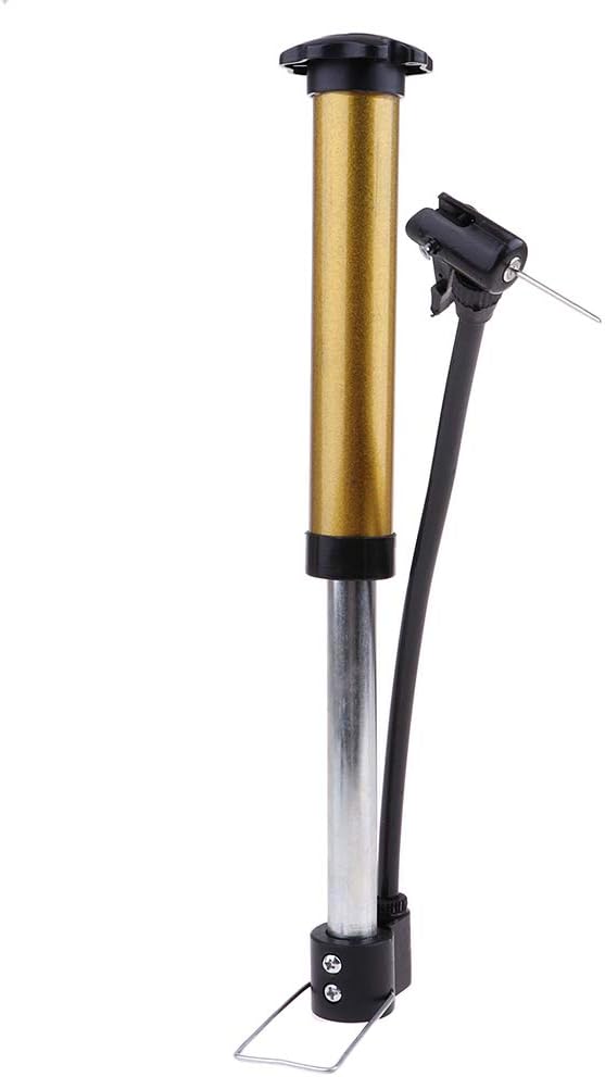 Portable Mini Hand Pump Air Tyre Inflator | Weight Aluminum Frame | Skid-Proof Design for Mountain Bikes, Balls, and Toys | Gold Color | Presta and Schrader Valve | for Cyclists