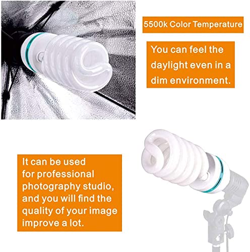2Pcs 135W Light Bulb 5500K Cfl Daylight Spiral Softbox Lighting Kit Bulb In E27 Socket For Photography Photo #TOP7