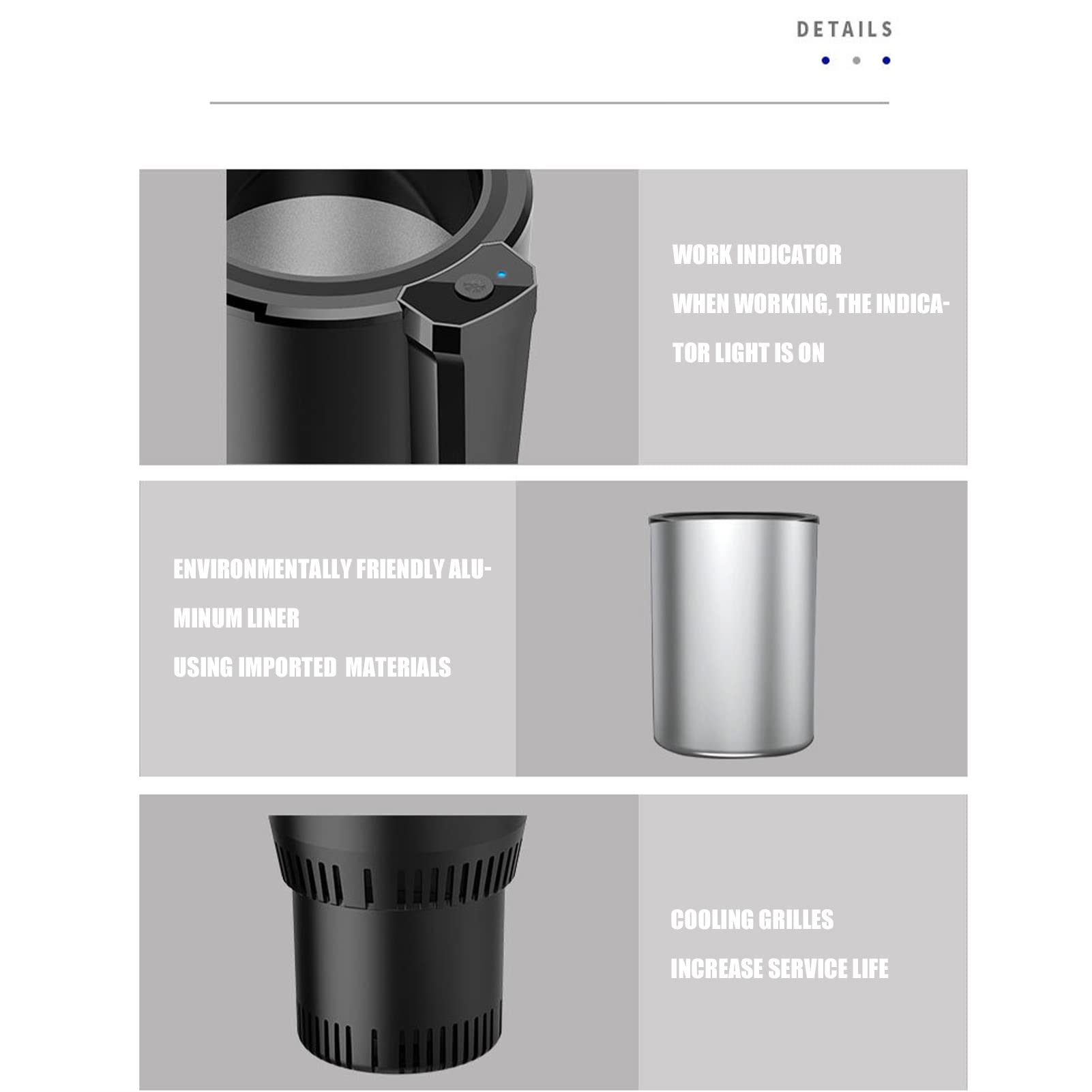 DIXII Portable 2-in-1 Car Cup Heating and Cooling Car Cup Mug Holder Perfect Car Holder for Commuter Road Tripper Present