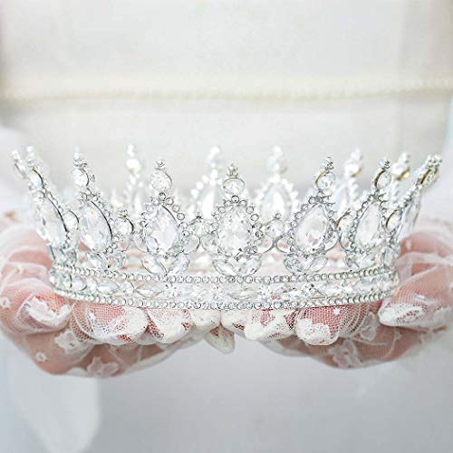 Florry Baroque Crowns for Women Rhinestone Wedding Tiaras and Crowns Princess Bridal Queen Crowns Costume Birthday Festival Tiaras for Girls and Brides (Silver)