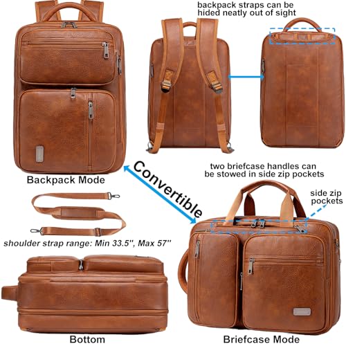 weiatas 3-in-1 Vegan Leather Laptop Bag