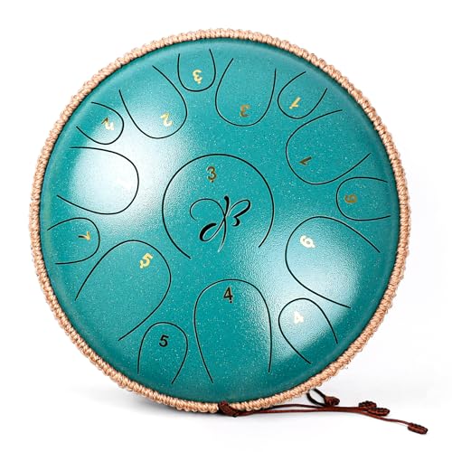 Steel Tongue Drum - 12 Inch 15 Notes, Tongue Drums for Kids Adults, Steel Handpan with Drum Mallets...