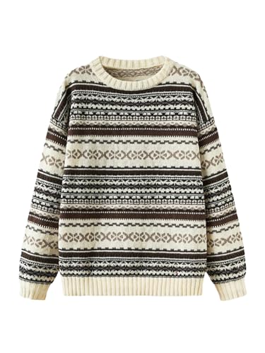 Image of MakeMeChic Women's Striped Sweaters Halloween Vintage Grandpa Sweaters
