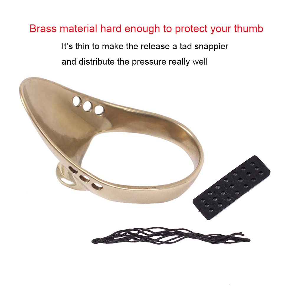 SOPOGER Archery Thumb Ring Handmade Brass Thumb Draw