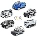 Produktbild Joy-Fun Jungen Spielzeug 3-6 Jahre alt, Legierung Polizei Auto Spielzeug Fahrzeuge Mini Autos LKW Kinder Geschenke Polizei Spielzeug für Jungen Kleinkinder 6 Packs Weihnachten Geburtstagsgeschenke