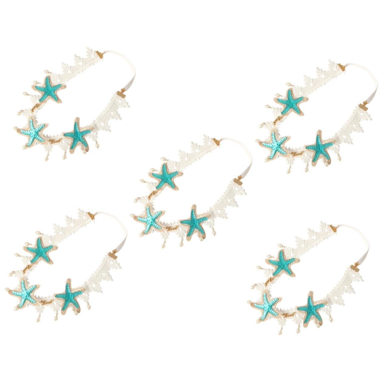 Healeved Lot De 5 Bandeaux Élégants En Dentelle Avec Étoiles De Mer Pour Cheveux Couvre-chef Décoratif Pour Soirée De Mariage