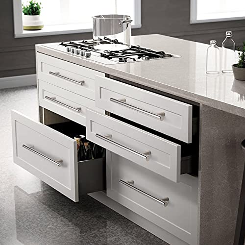 Image of Probrico 12 Pack Cabinet Pulls Round T Bar Drawer Handles for Cabinet Kitchen Cupboard, Brushed Nickel Stainless Steel Dresser Handles Cabinet Handles, 6.3 inch Hole Center