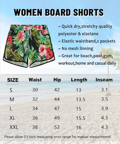 APTRO Damen Badeshorts Strandshorts Boardshorts Badehose Wassersport UV Schutz Sommer Sport Shorts Blumen WS237 2XL 6