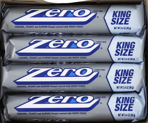 Miniatura 9 de ZERO Caramelo blanco, caramelo, turrón de maní y almendras, envueltos individualmente a granel, barras de 3.4 onzas (12 unidades)