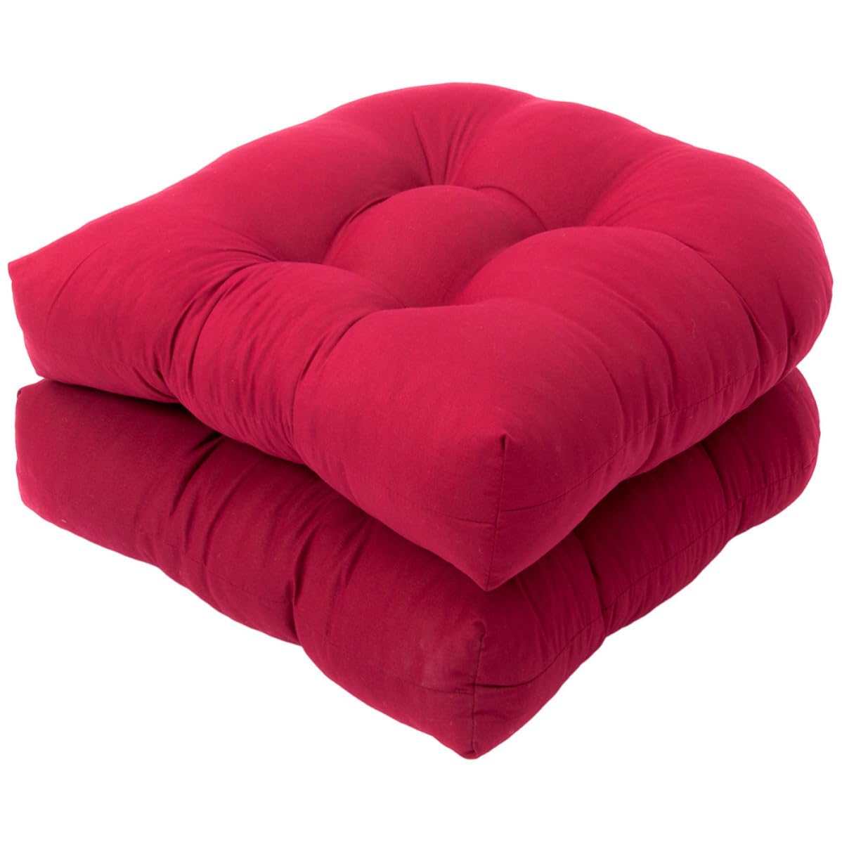 Coussins de siège pour canapé extérieur et terrasse lot de 2 rouge en polyester