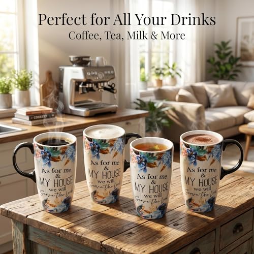 Mug de cerámica para viaje 17 oz con tapa y diseño floral miniatura 5