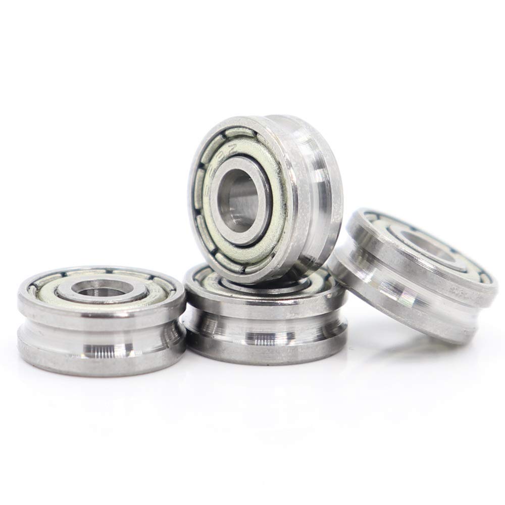 4PCS U041304 U Groove Sealed Ball Bearing 4x13x4mm Pulley Wheel Bearings U2/1 Guide Track Rlooer Bearing