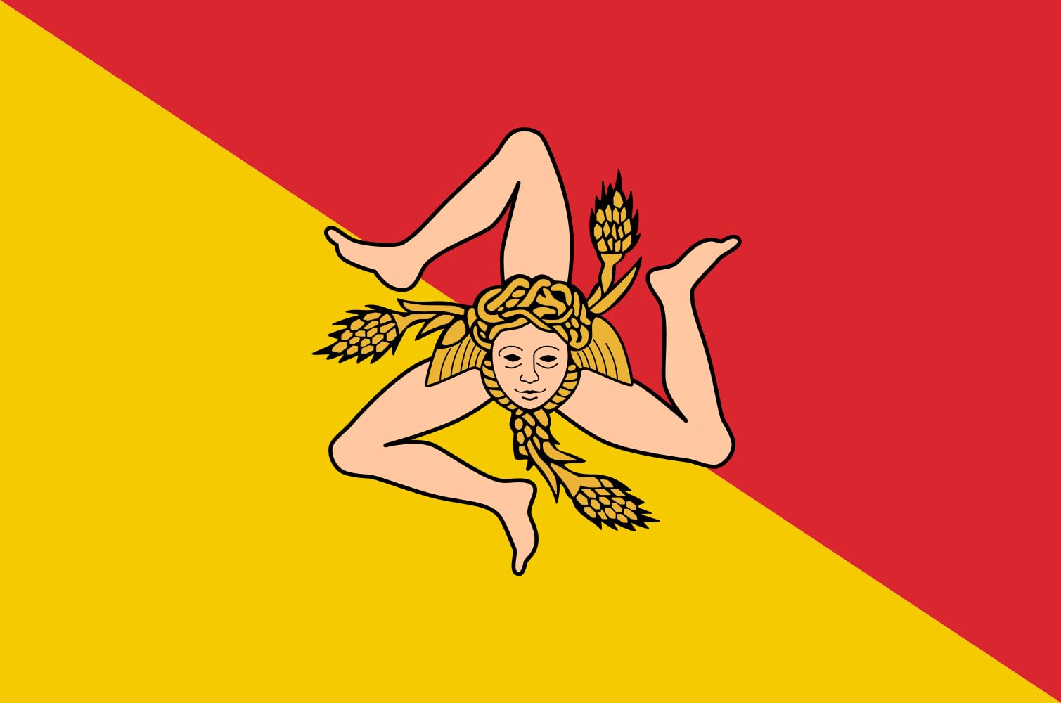 Drapeau XL Région Sicilienne grand drapeau paysage extérieur intérieur 150x90cm pour mât