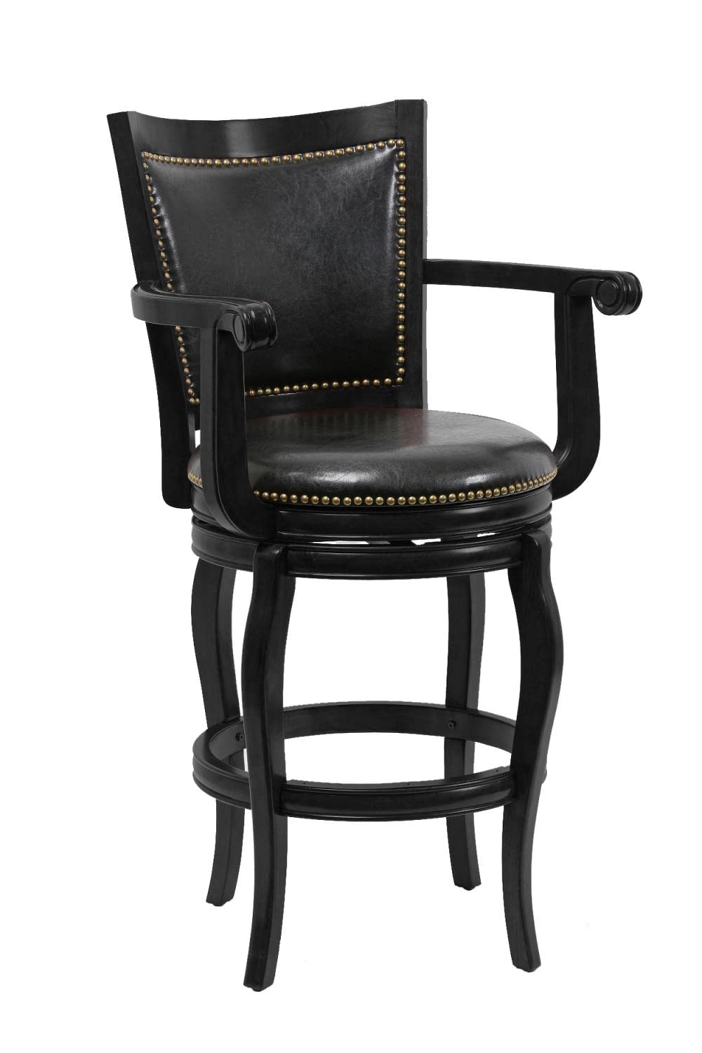 Boraam Jones Bar Height Memory Swivel Stool, 29-Inch, Black