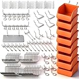 HORUSDY 150 PCS Pegboard Hooks Assortment Kit – 15 Types Heavy Duty Pegboard Accessories with Bins – Fits 1/8 & 1/4 Inch Pegboard Metal Hooks for Garage, Workshop, and Tool Organization