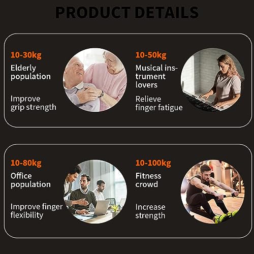 Image of Hand Grip Strength Trainer, Hand Grip Strengthener with Counter, Adjustable Resistance 10 to 100 kg, Non-Slip Gripper, for Athletes & Hand Exercising