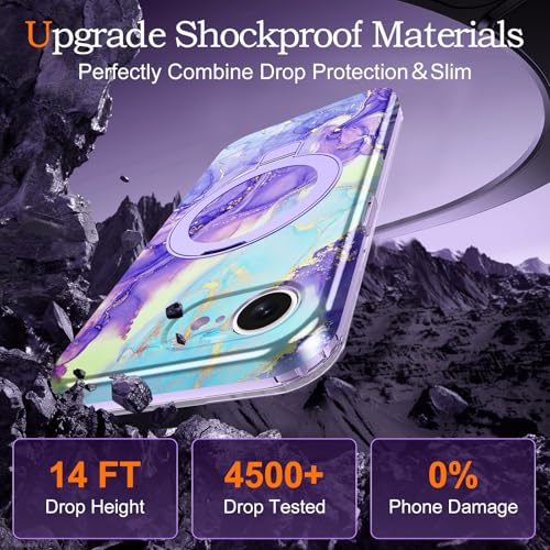 Casehas for iPhone 17e Case 2026, [Magnetic Invisible Stand] [Compatible with MagSafe] [Military Grade Drop Protection] Slim Translucent Matte Back Shockproof Protective Cover, Violet - image 7