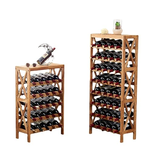 Soporte para botellas de vino JSWHYBD estilo nogal 5 capas miniatura 1