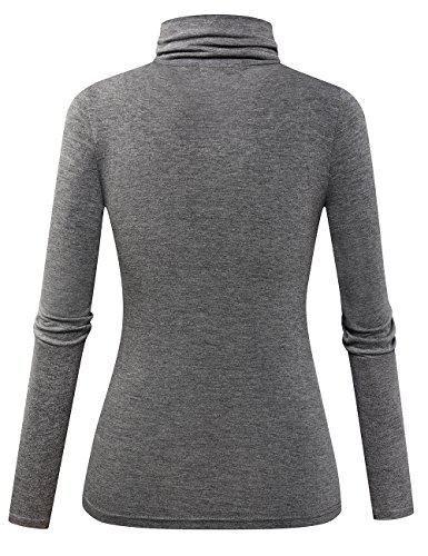 Image of Herou Womens Long Sleeve Turtleneck Slim Fitted Lightweight Casual Active Layer Tops Shirts