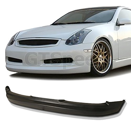 GT-Speed Compatible/Replacement for Front Bumper Lip, GL Style PU Front Lip Spoiler Black, Fits 2003 2004 2005 2006 Infiniti G35 Base 2-Door Coupe (Not Compatible With 4-Door Sedan Bumper)