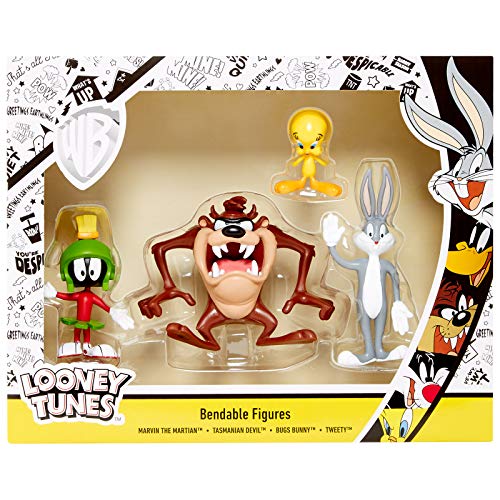 NJ Croce Looney Tunes 4pc Bendable Boxed Set - Marvin, Bugs, Taz and Tweety