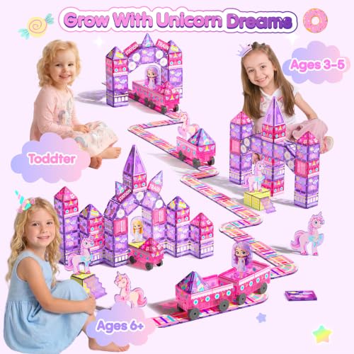 GobiDex Unicorn Magnetic Tiles w/ Train 14.99 w/ Code + 63% Off Code MQXBV5K7 - image 3