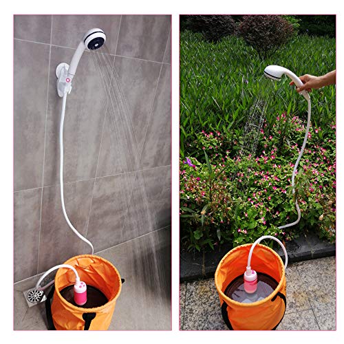 Iron Hammer Portable Shower Camp Shower Rechargeable Shower High Capacity 4800mAh Camping Shower Pet Shower(Pink)