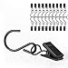 CattleyaHQ 40 Pezzi Clip per Tenda con Ganci,Ganci Appendiabitiv in Metallo , Mollette Metalliche con Ganci,Clip per Foto con Scatola (Nero)