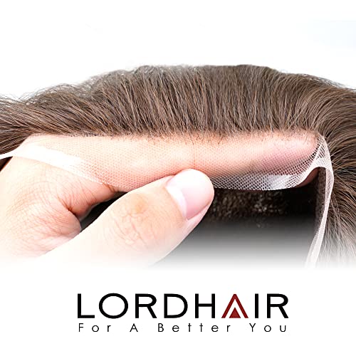 Lordhair Human Hair Toupee for Men, Natural Hairline French Lace Front with Skin Perimeter Men's Hair System - Image 3