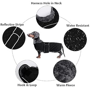 Morezi-Dachshund-Coats-Dachshund-Coat-Coat-for-Dachshund-Dog-Winter-Coat-with-Padded-Fleece-Lining-Outdoor-Dog-Apparel-with-Adjustable-Bands-Black-M - Cucciolini Doodles   Morezi-Dachshund-Coats-Dachshund-Coat-Coat-for-Dachshund-Dog-Winter-Coat-with-Padded-Fleece-Lining-Outdoor-Dog-Apparel-with-Adjustable-Bands-Black-M