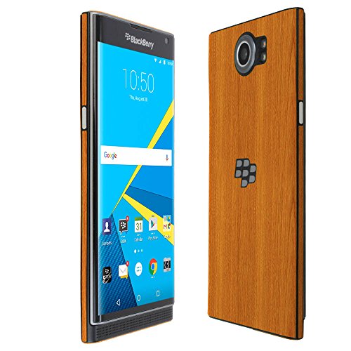 Skinomi Light Wood Full Body Skin Compatible with BlackBerry Priv (Full Coverage) TechSkin with Anti-Bubble Clear Film Screen Protector