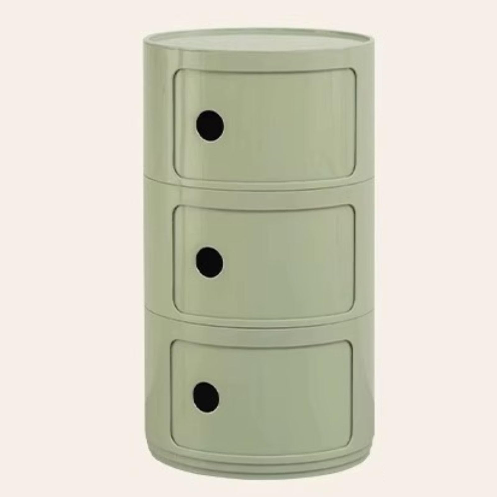 Table de chevet moderne vert matcha avec rangement 3 tiroirs et porte coulissante gain de place