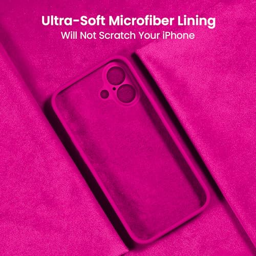 Image of FireNova Designed for iPhone 16 Plus Case, Silicone Upgraded [Camera Protection] Case, Soft Anti-Scratch Microfiber Lining Inside, 6.7 inch, Hot Pink