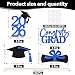 Cyunda 20 PCS 2026 Graduation Party Decorations Set, Class of 2026 Double Sided Graduation Centerpiece Stick Glitter for Tables,Table Toppers,Party Accessories,Black/Blue