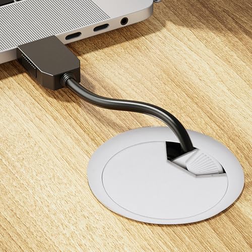 Œillets ronds pour bureau 80 mm et passe-câble blanc pour table et meuble