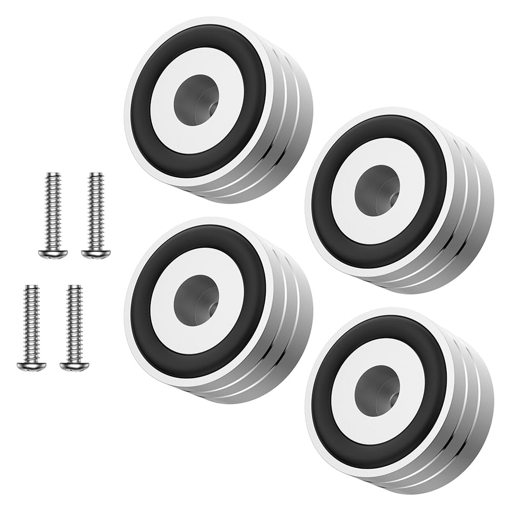 Tertullus4 Sets Speaker Isolation Feet Aluminum Speaker Feet With Screws,Shockproof Stand Pad For Hifi Devices Amplifier Turntable Dac Recorder Cd (Silver, 40mm×20mm)