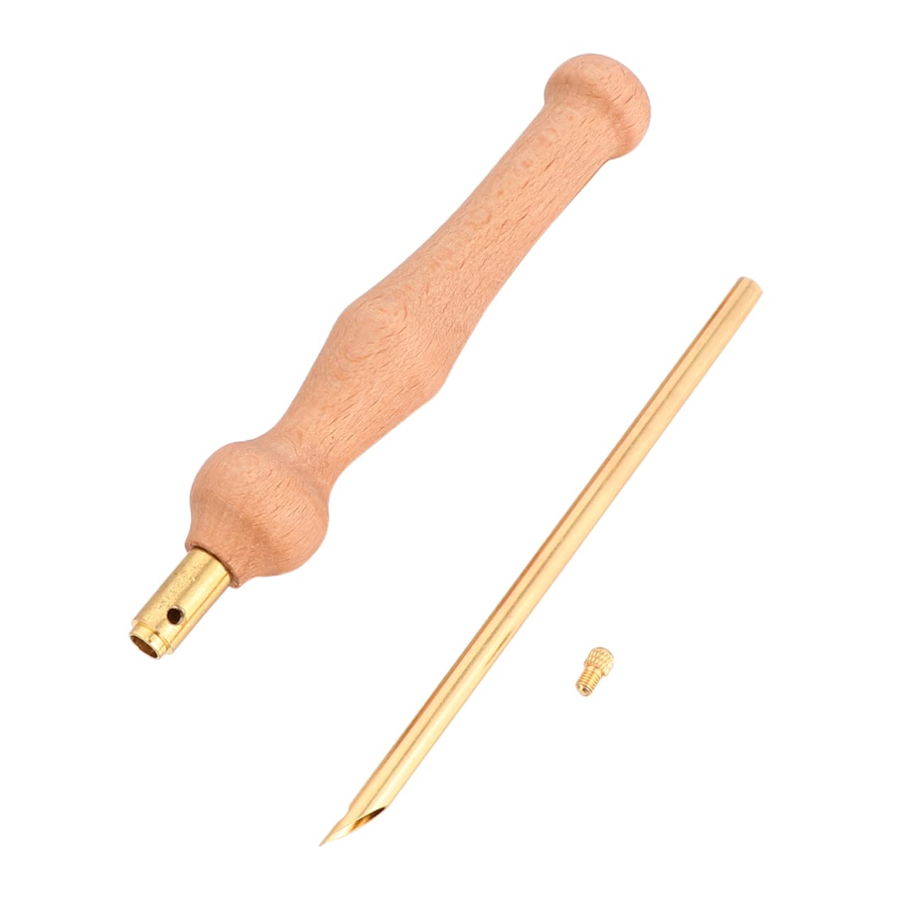 OSALADI Thickened Embroidery Needles Wooden Handle Threader Tool for Crafts Smooth Grip for Sewing Enthusiasts