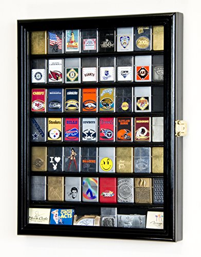 56 Lighter Display Case Cabinet Holder Wall Rack -Black