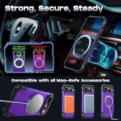 Coque Google Pixel 9 Pro XL violette et magnétique compatible MagSafe