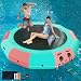 Trampolín inflable de PVC para lago y piscina, diversión para niños y adultos, trampolín flotante con escalera de 4 escalones, trampolines acuáticos recreativos