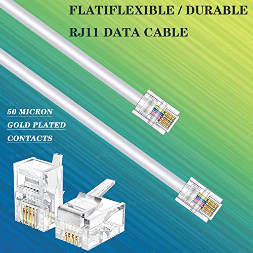 Ubramac 3Pack Phone Telephone Extension Cord 15FT Cable Line with Standard RJ11 6P4C Plugs for Landline Phone and Fax (15F, White,) - image 7